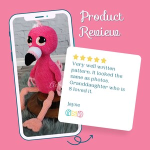 PDF Flamingo Crochet Doll Pattern. "Francesca" Flamingo Amigurumi Softie. Bird Plush Pattern from Cuddle Buddy Collection image 7