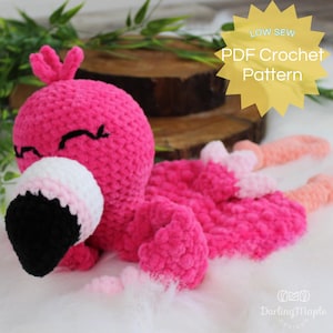 PDF Crochet Flamingo Pattern. Flamingo Ragdoll Lovey. Pink Bird Amigurumi Stuffy. Safari Animal Softie with Video Tutorials Valentine's Gift