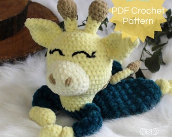 PDF Crochet Giraffe Pattern. Giraffe Ragdoll Lovey. Safari Animal Amigurumi Stuffy. Jungle Animal Softie with Video Tutorials