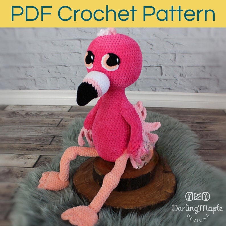 PDF Flamingo Crochet Doll Pattern. "Francesca" Flamingo Amigurumi Softie. Bird Plush Pattern from Cuddle Buddy Collection image 9