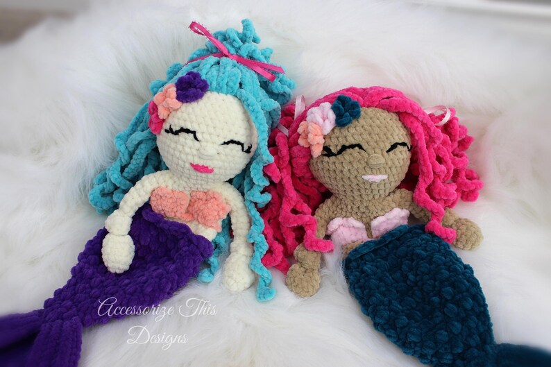 Crochet Pattern:Mermaid Ragdoll Lovey/ Amigurumi/ Stuffy/ Softie/ doll image 4