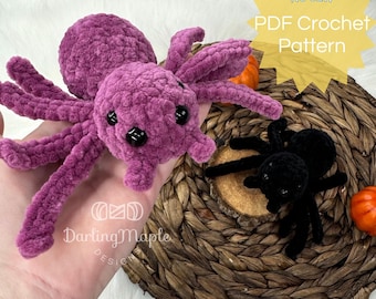 PDF No-Sew Jelly Bean Spider Crochet Pattern. Scary Halloween Amigurumi. Cute Small Spider Plush. Insect Stuffie.