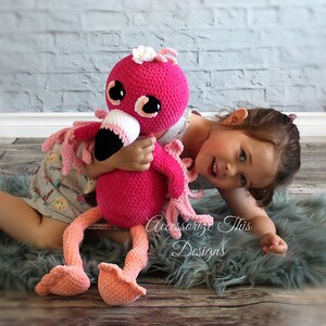 PDF Flamingo Crochet Doll Pattern. "Francesca" Flamingo Amigurumi Softie. Bird Plush Pattern from Cuddle Buddy Collection image 6