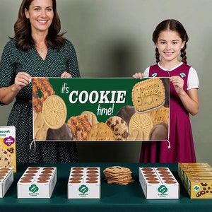 Girl Scout Cookie Sale Banner. Cookie Sales Promotion. Fundraiser. Cookie Sign.