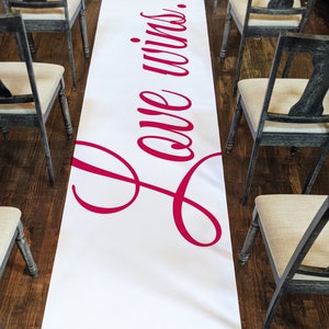 Love Wins Aisle Runner, Wedding Aisle Runner, Aisle Runner,  Wedding Decor, Rustic Wedding, Wedding Signage, Wedding Ceremony,  Love wins