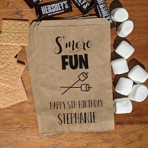 Smores Party, S'Mores Party, Camping Party, Bonfire Party,  Smores Party Favor, Smores Bag, Backyard Party, Birthday smore, Slumber party