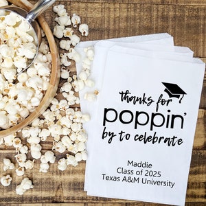 Graduation Party Decor, Graduation Favor Bags, Graduation Party, Popcorn Bags for Graduation, Goodie Bag, Graduation Favors, class of 2025