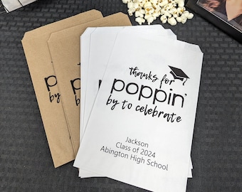 Graduation Party Decor, Graduation Favor Bags, Graduation Party, Popcorn Bags for Graduation, Goodie Bag, Graduation Favors, class of 2024