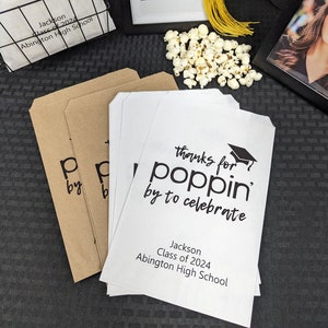 Graduation Party Decor, Graduation Favor Bags, Graduation Party, Popcorn Bags for Graduation, Goodie Bag, Graduation Favors, class of 2024