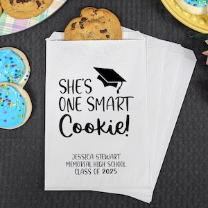 Graduation Party Decor, She&#39;s One Smart Cookie, Graduation Favor Bags, Class of 2025, High School Graduation Decorations, College Graduation