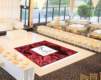 Rose Wedding Dance Floor Decal, Custom Floor Decal, Wedding Venue, Wedding Decoration, Wedding Sign, Dance Floor, Wedding , Red Roses