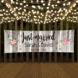 Custom Wedding Banner, Wedding sign, Engagement party, Wedding Banner, Wedding Decor, Just Married, Bridal Shower, Wedding Backdrop