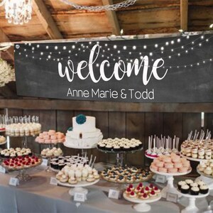 Personalized Wedding Welcome Banner: Rustic Engagement Party Decor