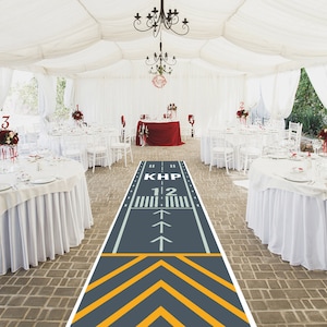Pilot Retirement aisle runner,  Pilot Wedding Theme,  We add the initials of the person. Pilot Retirement, Pilot Wedding, Runway