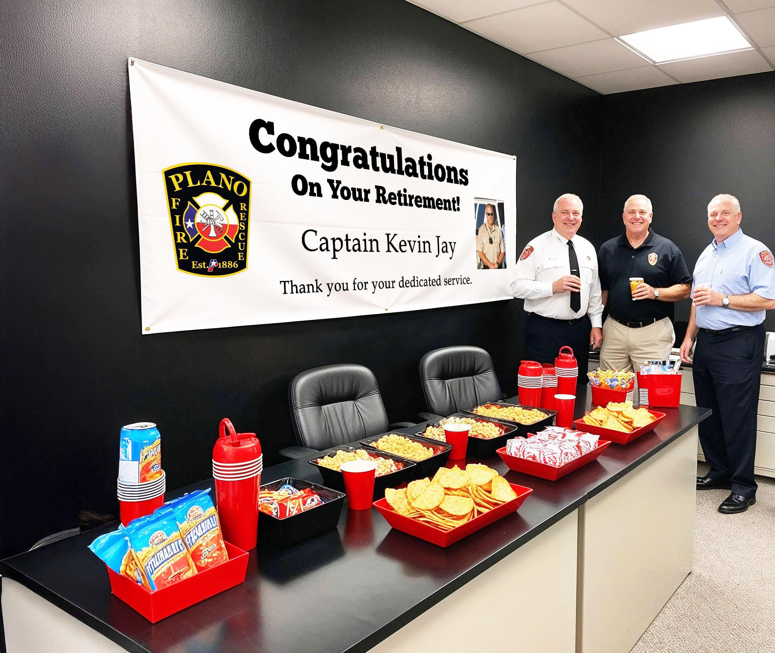 Fireman Retirement Banner, Retirement Party Decorations, Retirement Sign,  Paramedic Retirement, EMT Retirement,  Retirement Gift, Fireman