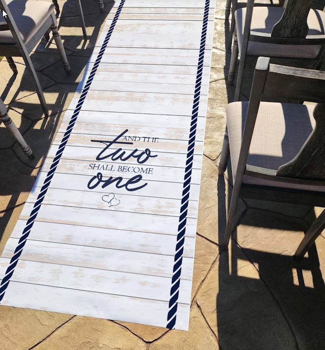 Nautical Themed Wedding Aisle Runner, Beach Wedding, Tropical Wedding, Personalized Aisle Runner