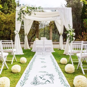 Olive Branch Wedding Aisle Runner: Personalized Garden Ceremony