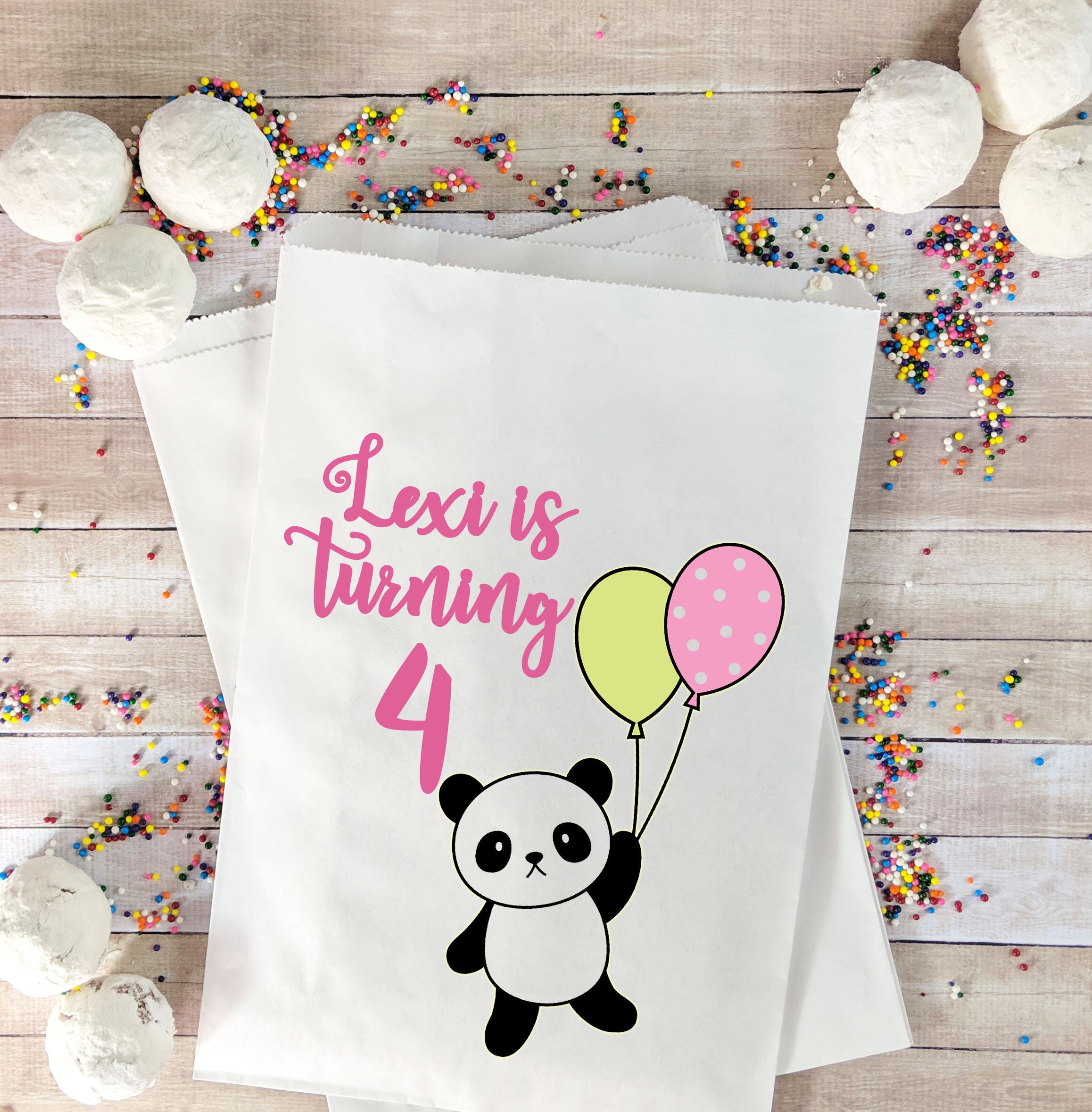 Bolsa de mano para 10 años de edad, con diseño de panda de cumpleaños para  niña