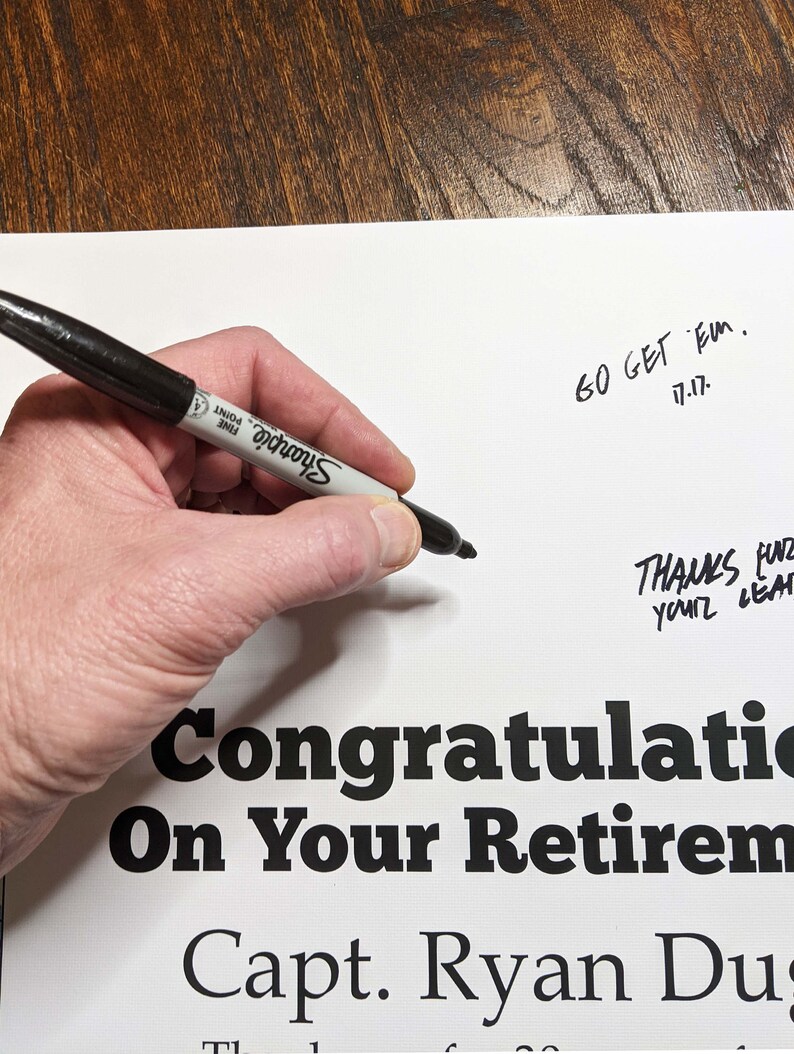 Retirement Signature Poster Retirement Keepsake Retiremet Etsy