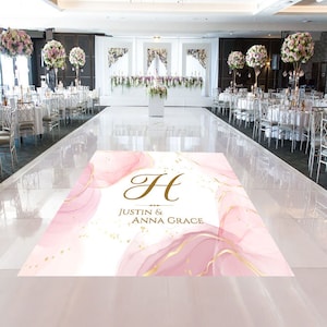 Rose Gold Wedding Dance Floor Decal: Custom Vinyl Floor Decor
