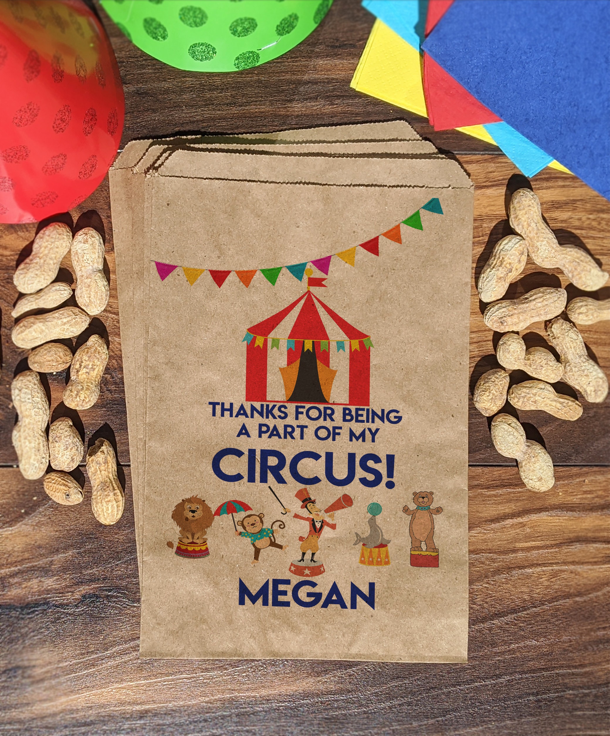 Circus Party Favor Circus Theme Favor Bag Carnival Party Etsy