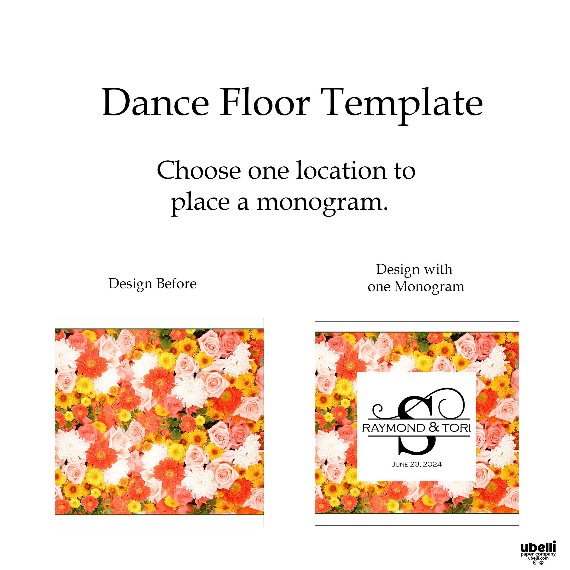 Floral Dance Floor Decal Custom Floor Decal Sweet 16 Etsy