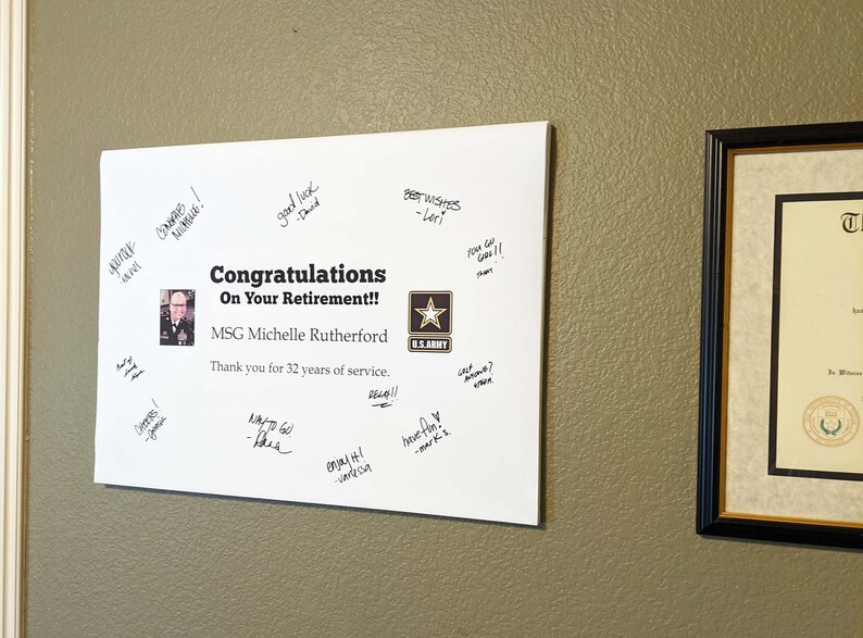 Retirement Signature Poster Retirement Keepsake Retiremet Etsy