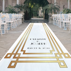 Great Gatsby Wedding Aisle Runner, Custom Aisle Runner, Aisle Runner,  Art Deco Wedding Decor, Elegant Wedding, 1920s, Wedding,  Art Deco