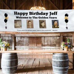 Birthday Banner for Adult Party, 30th Birthday, 40th Birthday, Milestone Birthday, 60th Birthday , 50th Birthday, Birthday Black Gold