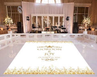 Gold Glitter Dance Floor Decal: Personalized Vinyl Decoration