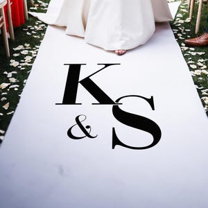 Personalized Wedding Aisle Runner, Black and White Wedding Decor, Elegant Wedding, Formal Wedding, Wedding Ceremony,  Single 46