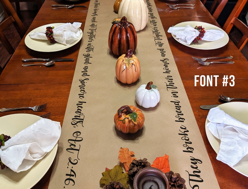 Christmas Table Runner Custom Table Runner Kraft Paper Table Etsy