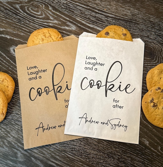 Personalized Wedding Cookie Bags: Love, Laughter, Kraft or White