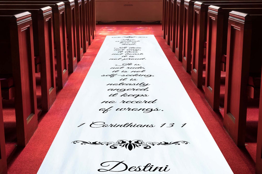 Bible Verse Wedding Aisle Runner, 1 Corinthians, Wedding Aisle Runner
