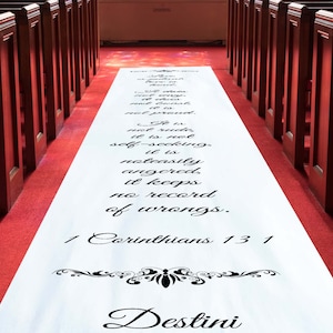 Custom 1 Corinthians Wedding Aisle Runner: Christian Ceremony Decor