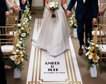 Custom Art Deco Wedding Aisle Runner: Personalized Elegant Decor