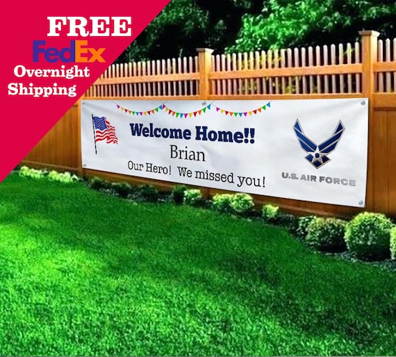 Customizable Military Welcome Home Banner: Army, Navy, Air Force, Marine Deployment