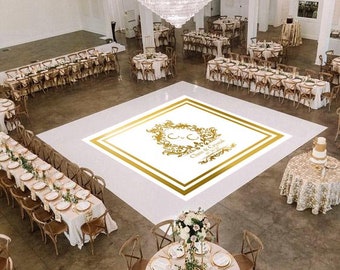 Gold Border Dance Floor Decal, Custom Floor Decal, Gold Wedding Decor, Wedding Decoration, Wedding Dance, Dance Floor, Wedding , Solid Gold