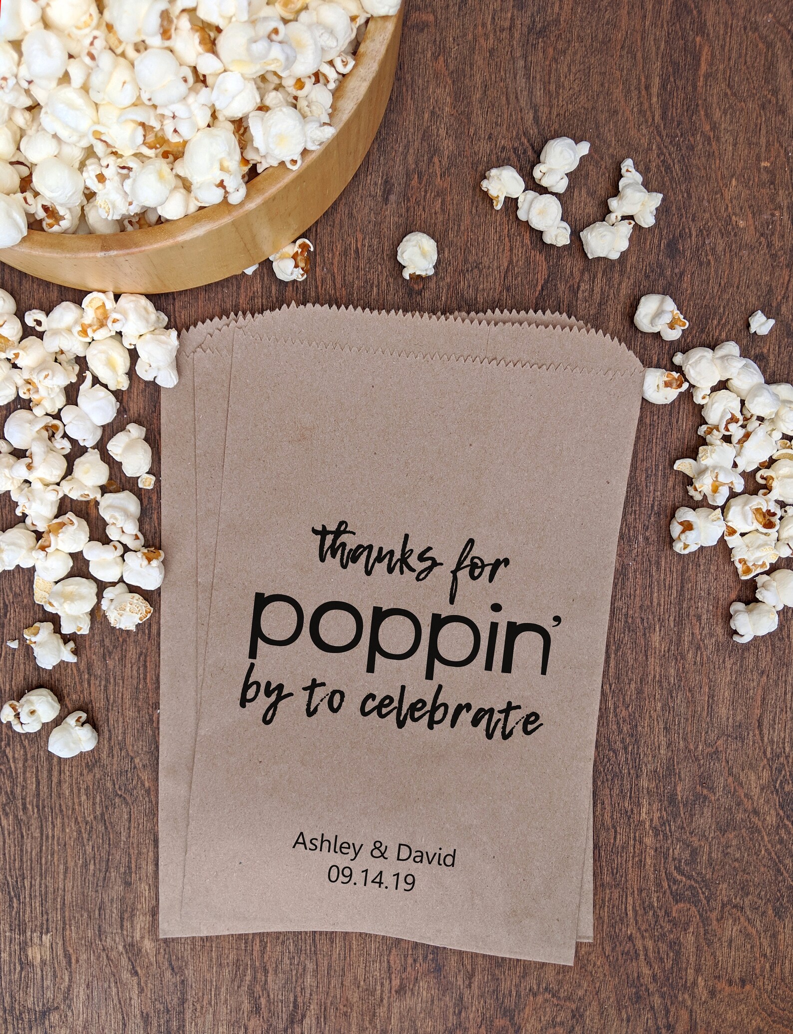 Popcorn Favor Bag Wedding Favor Bag Thank You Bag Popcorn Etsy
