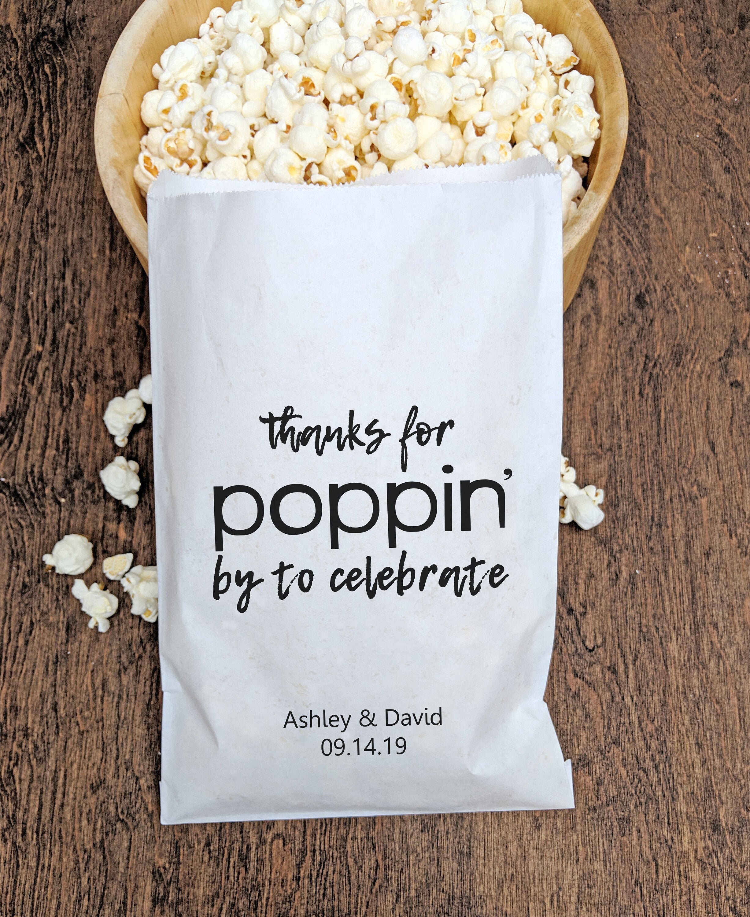 Personalized Popcorn Bags Etsy