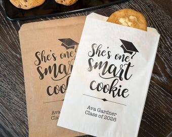 Personalized Graduation Favor Bags: One Smart Cookie Party Decor, Class of 2026