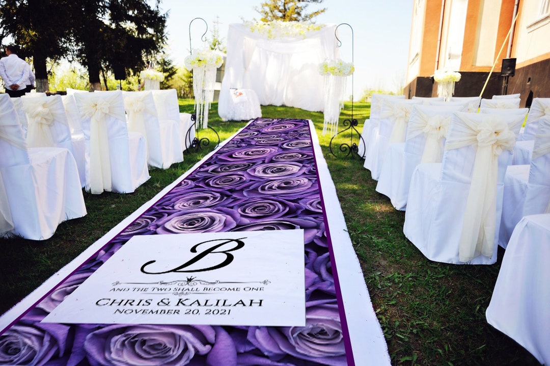 Purple Rose Aisle Runner, Custom Aisle Runner, Wedding Decor, Purple