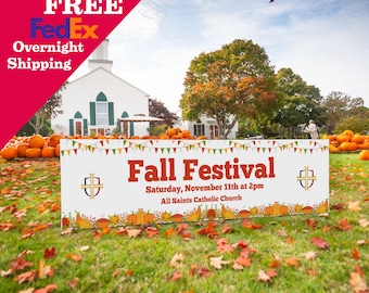 Fall Festival Banner for School or Church.  School fundraiser.  Pumpkin Patch banner. Church Festival, School festival