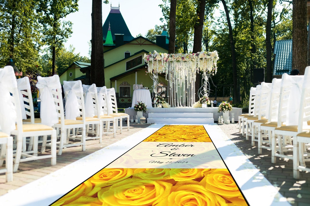 Yellow Rose Aisle Runner Custom Aisle Runner Wedding Decor Etsy