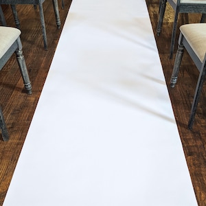 Blank White Wedding Aisle Runner: Paper or Vinyl, Customizable Length & Width