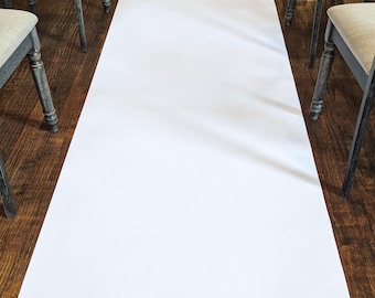 Blank White Wedding Aisle Runner: Paper or Vinyl, Customizable Length & Width