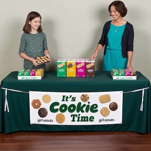 Girl Scout Cookies Sales Banner.  Cookie Table Banner. Fundraiser. Ships quickly.