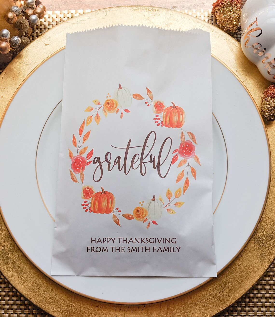 Friendsgiving Party Favors
 Thanksgiving Favor Bags Friendsgiving Place Cards for