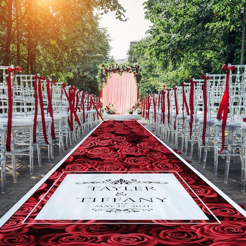 Red Roses Aisle Runner Custom Aisle Runner Wedding Ideas Etsy