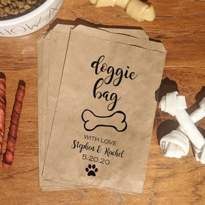 Personalized Doggie Favor Bags: Dog Treat Wedding Party Bags